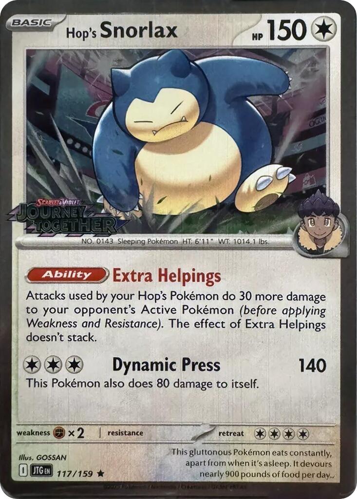 Hop's Snorlax (117/159) (Cosmos Holo) [Scarlet & Violet: Journey Together] | Card Merchant Takapuna