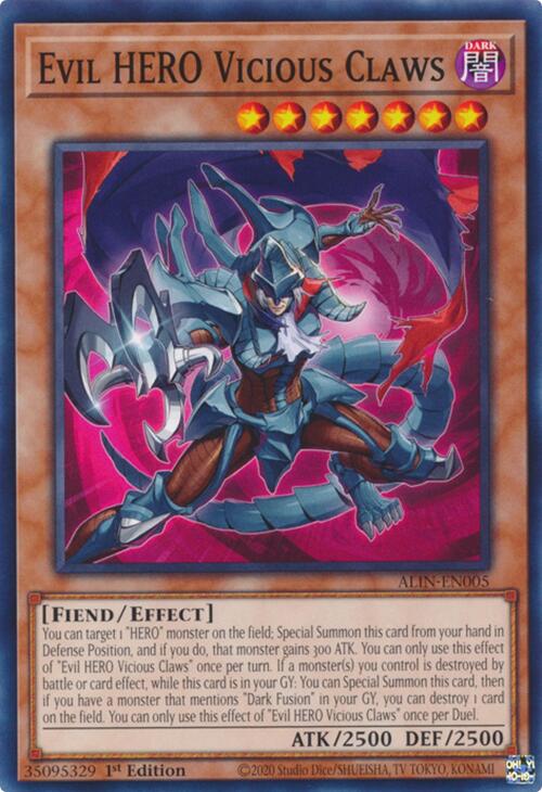Evil HERO Vicious Claws [ALIN-EN005] Common | Card Merchant Takapuna
