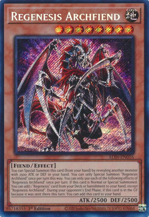 Regenesis Archfiend [ALIN-EN016] Secret Rare | Card Merchant Takapuna