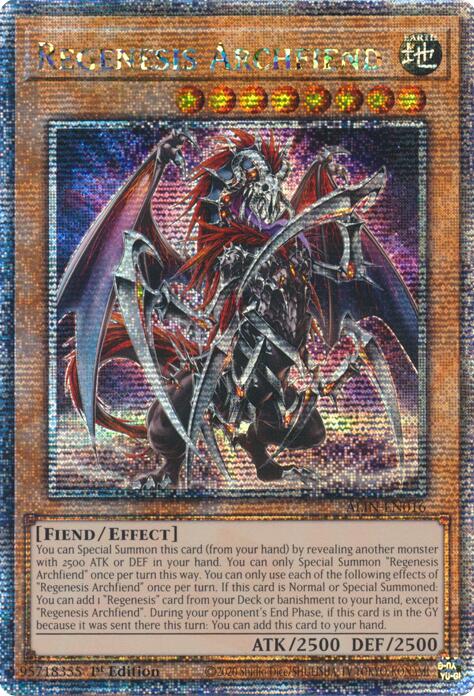 Regenesis Archfiend [ALIN-EN016] Quarter Century Secret Rare | Card Merchant Takapuna
