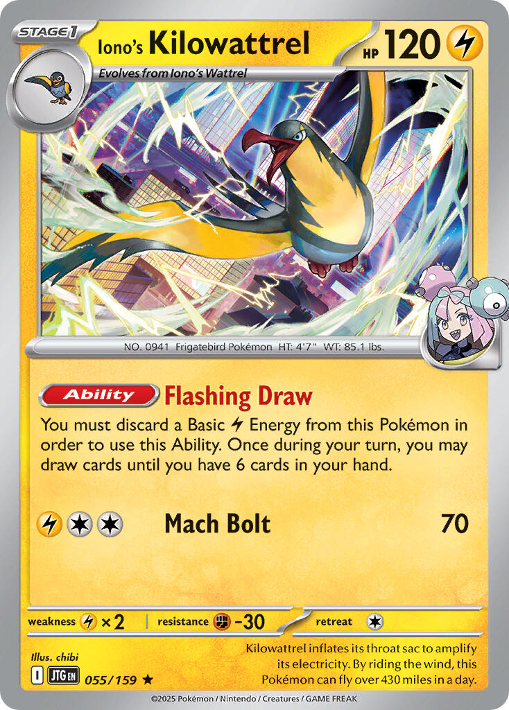 Iono's Kilowattrel (055/159) (Deck Exclusive) [Scarlet & Violet: Journey Together] | Card Merchant Takapuna