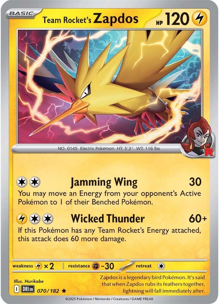 Team Rocket's Zapdos (070/182) [Scarlet & Violet: Destined Rivals] | Card Merchant Takapuna