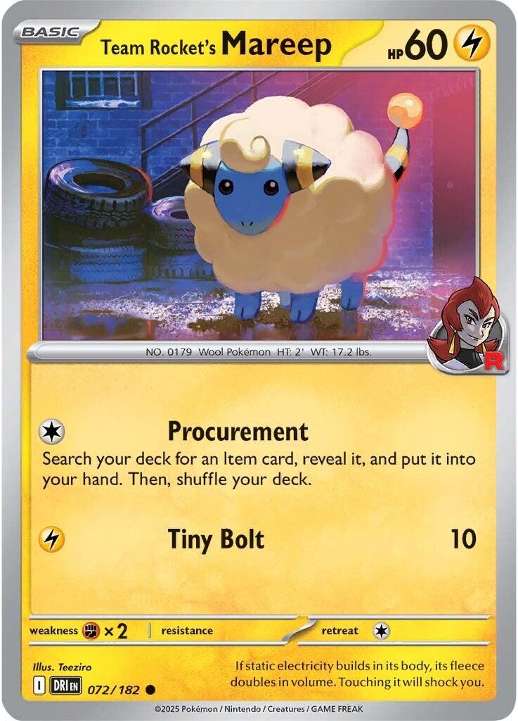 Team Rocket's Mareep (072/182) [Scarlet & Violet: Destined Rivals] | Card Merchant Takapuna