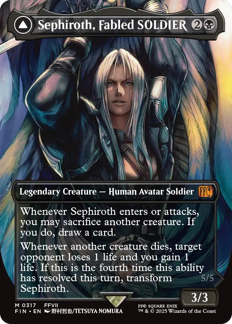 Sephiroth, Fabled SOLDIER // Sephiroth, One-Winged Angel (Borderless) (0317) [FINAL FANTASY] | Card Merchant Takapuna