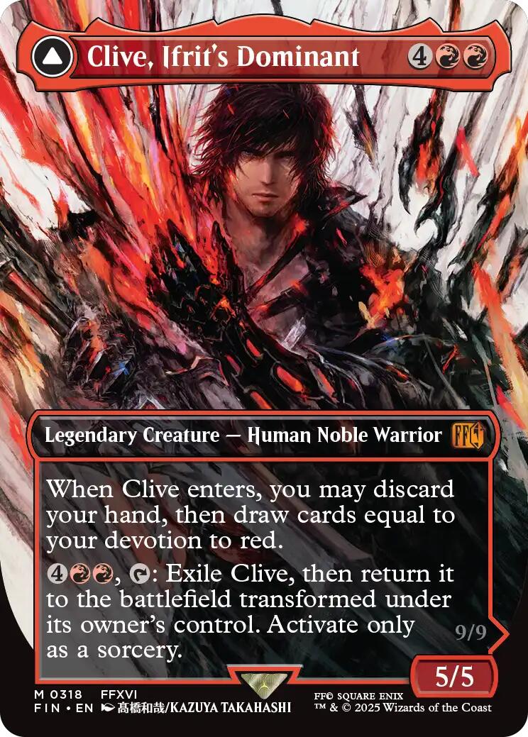 Clive, Ifrit's Dominant // Ifrit, Warden of Inferno (Borderless) (0318) [FINAL FANTASY] | Card Merchant Takapuna