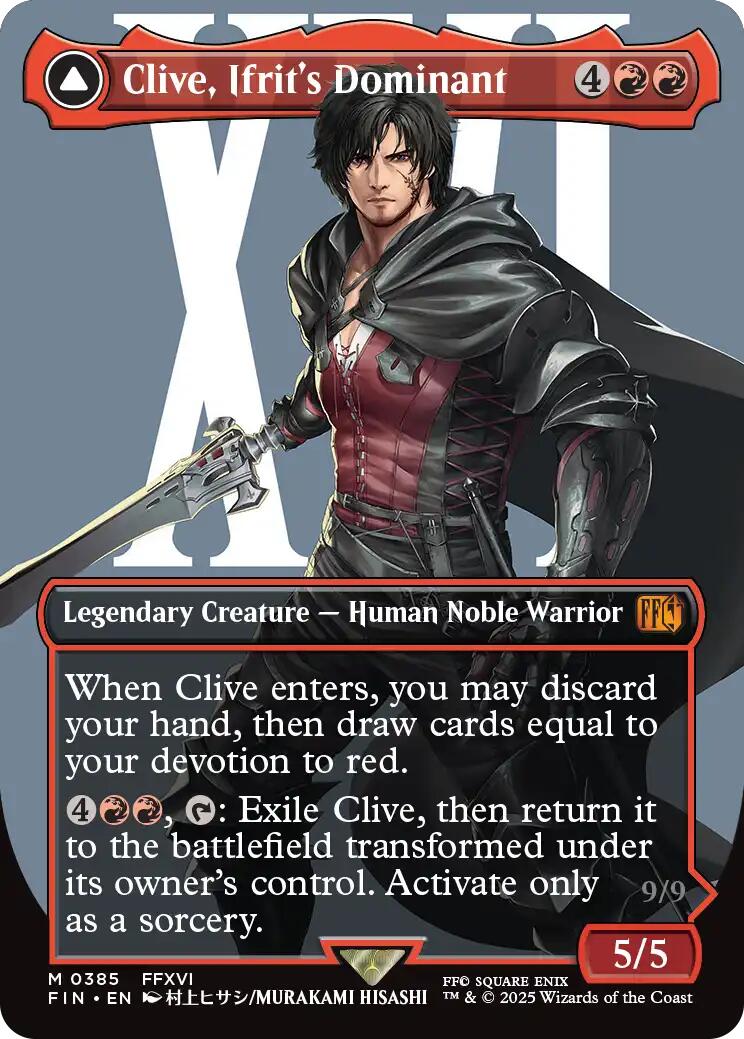 Clive, Ifrit's Dominant // Ifrit, Warden of Inferno (Borderless) (0385) [FINAL FANTASY] | Card Merchant Takapuna