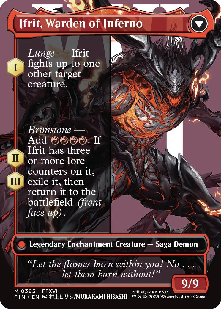 Clive, Ifrit's Dominant // Ifrit, Warden of Inferno (Borderless) (0385) [FINAL FANTASY] | Card Merchant Takapuna