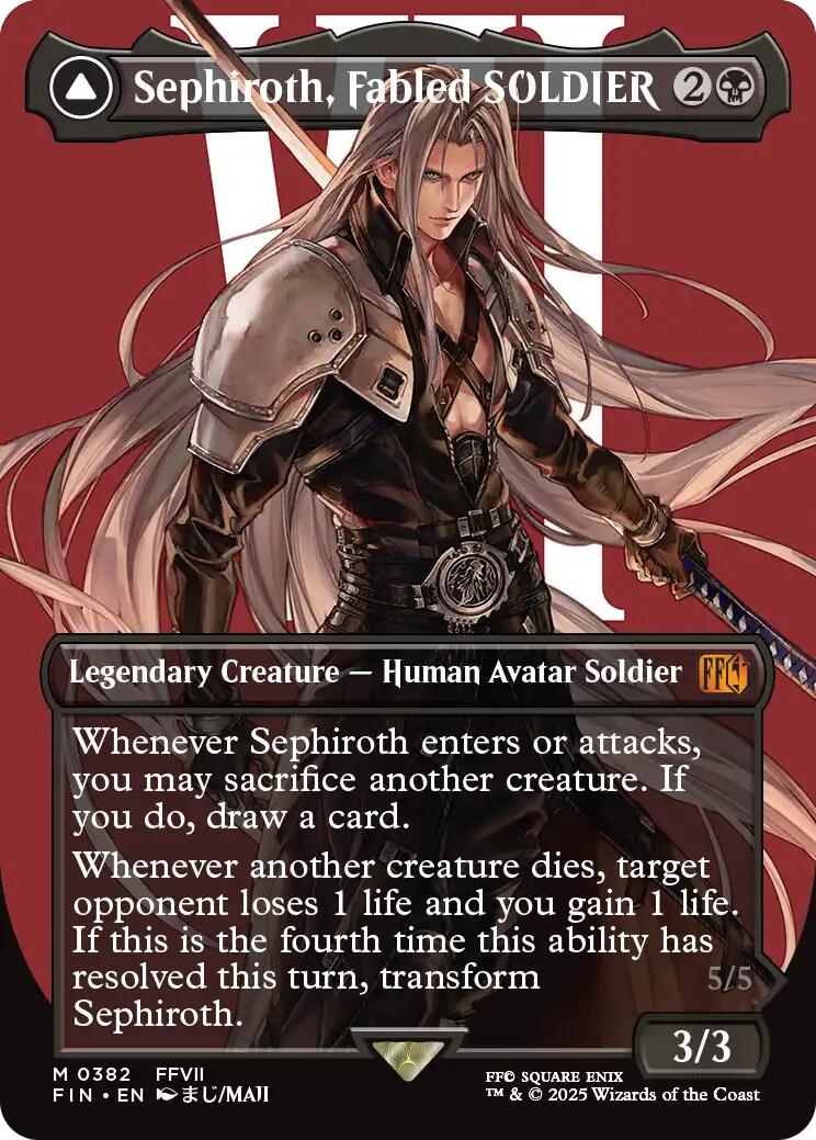 Sephiroth, Fabled SOLDIER // Sephiroth, One-Winged Angel (Borderless) (0382) [FINAL FANTASY] | Card Merchant Takapuna