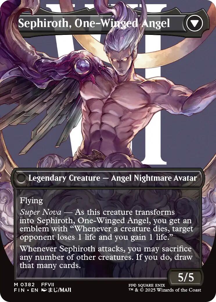 Sephiroth, Fabled SOLDIER // Sephiroth, One-Winged Angel (Borderless) (0382) [FINAL FANTASY] | Card Merchant Takapuna