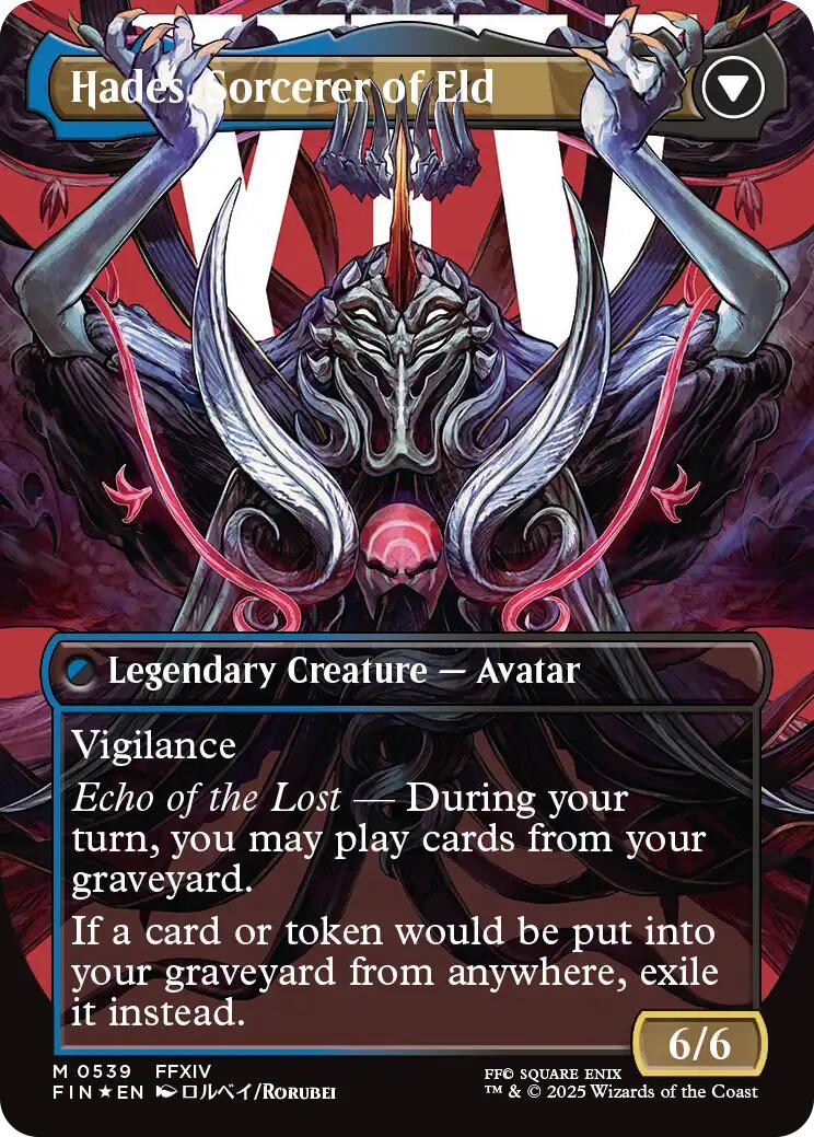 Emet-Selch, Unsundered // Hades, Sorcerer of Eld (Borderless) (Surge Foil) [FINAL FANTASY] | Card Merchant Takapuna