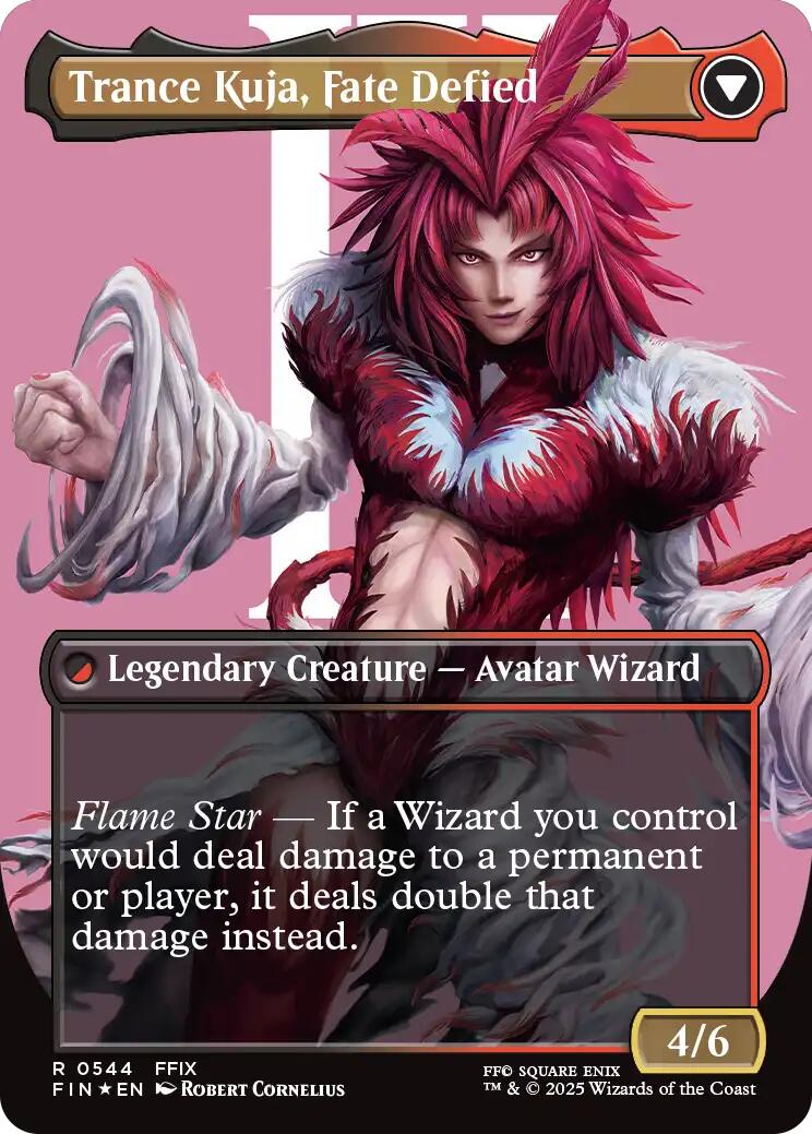 Kuja, Genome Sorcerer // Trance Kuja, Fate Defied (Borderless) (Surge Foil) [FINAL FANTASY] | Card Merchant Takapuna