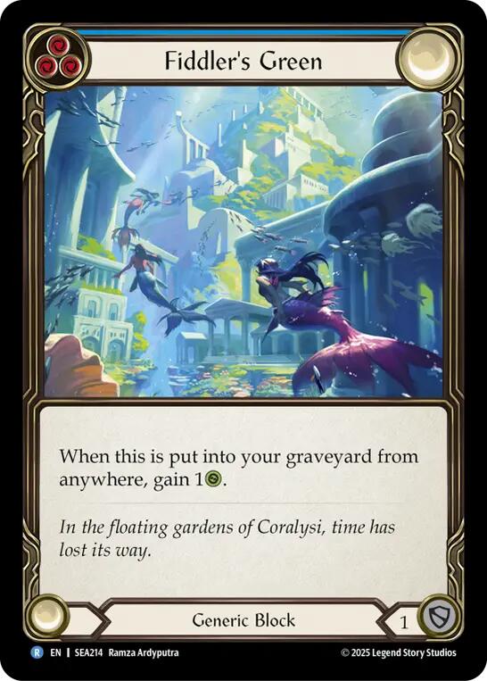 Fiddler's Green (Blue) [SEA214] (High Seas)  Rainbow Foil | Card Merchant Takapuna