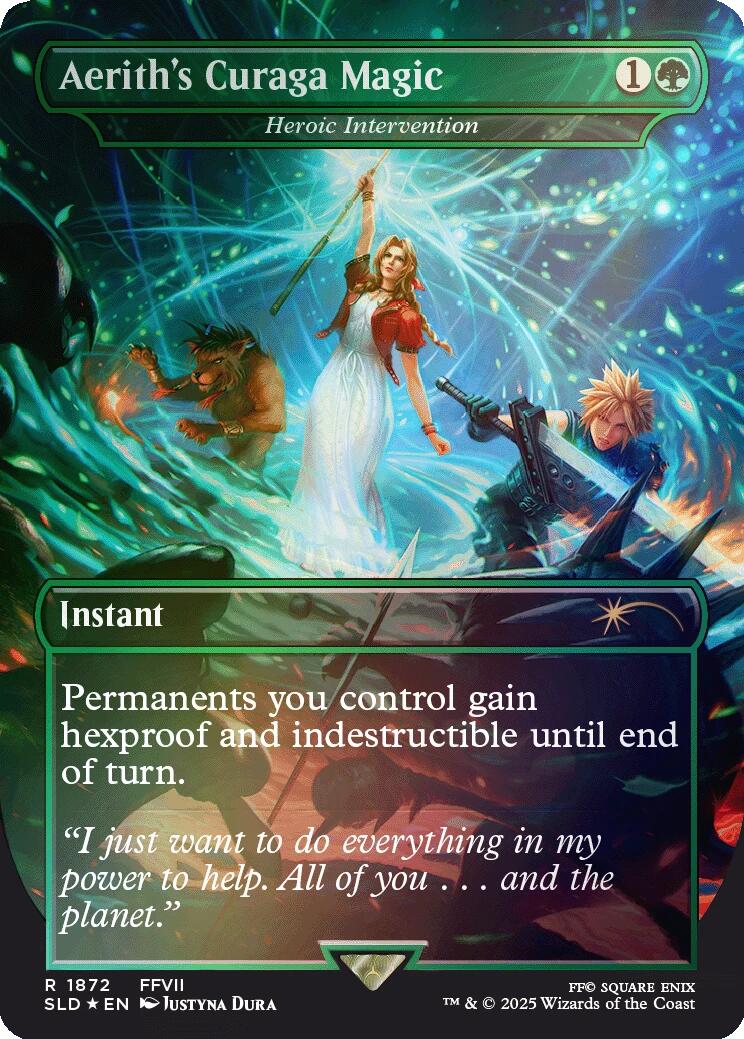 Aerith's Curaga Magic - Heroic Intervention (Rainbow Foil) [Secret Lair Drop Series] | Card Merchant Takapuna