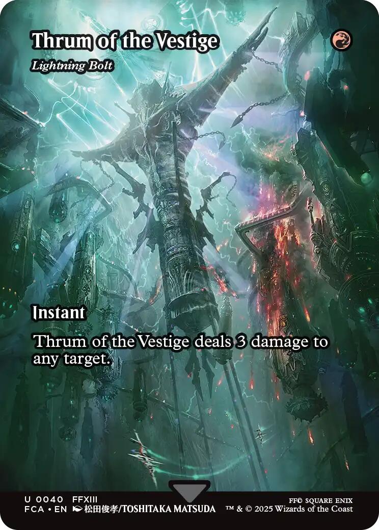 Thrum of the Vestige - Lightning Bolt (Showcase) [FINAL FANTASY : Through the Ages] | Card Merchant Takapuna