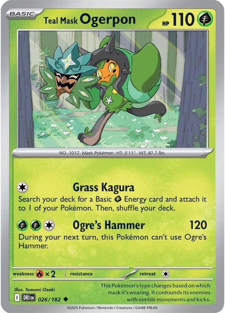 Teal Mask Ogerpon (026/182) [Scarlet & Violet: Destined Rivals] | Card Merchant Takapuna