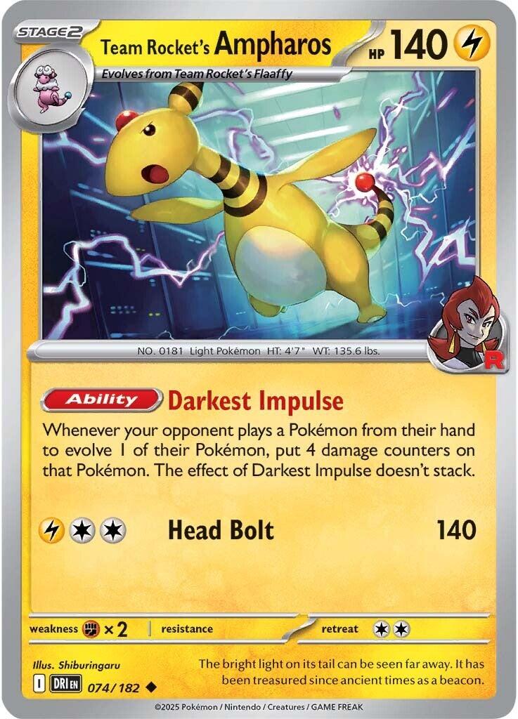 Team Rocket's Ampharos (074/182) [Scarlet & Violet: Destined Rivals] | Card Merchant Takapuna