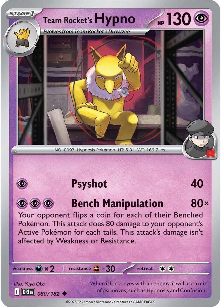 Team Rocket's Hypno (080/182) [Scarlet & Violet: Destined Rivals] | Card Merchant Takapuna