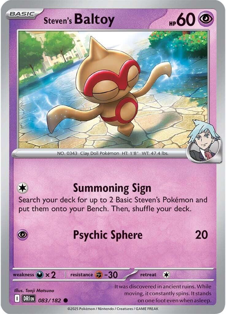 Steven's Baltoy (083/182) [Scarlet & Violet: Destined Rivals] | Card Merchant Takapuna