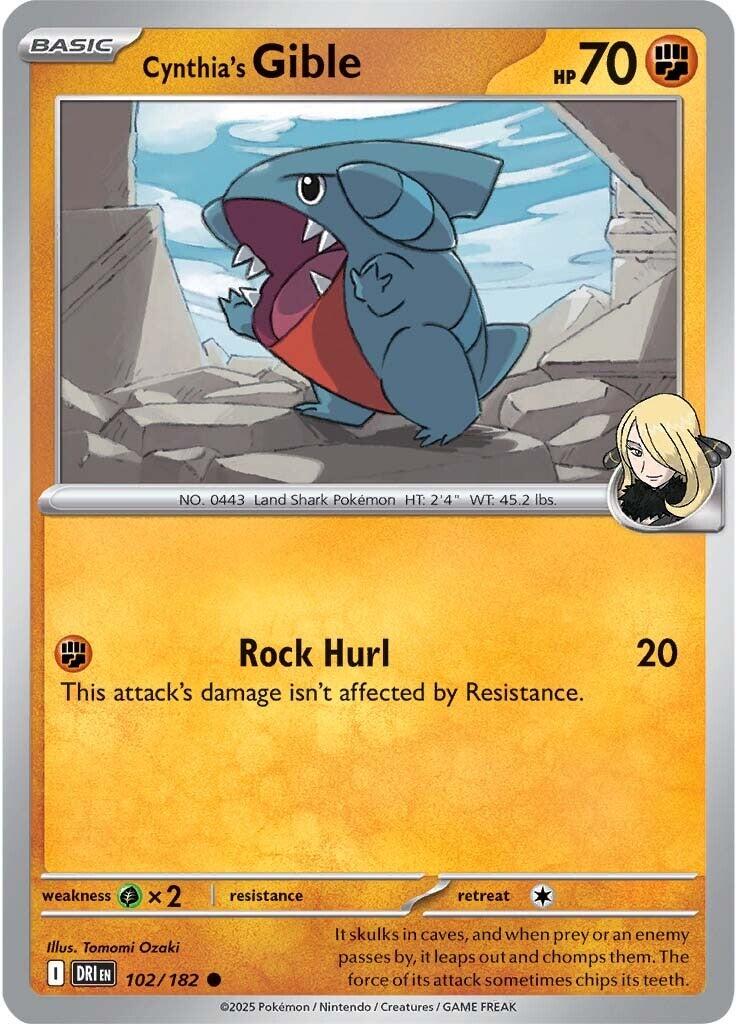 Cynthia's Gible (102/182) [Scarlet & Violet: Destined Rivals] | Card Merchant Takapuna