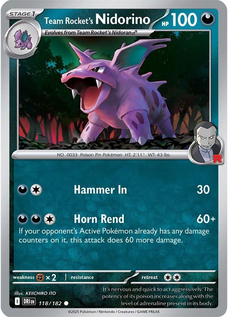 Team Rocket's Nidorino (118/182) [Scarlet & Violet: Destined Rivals] | Card Merchant Takapuna