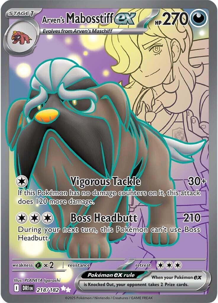 Arven's Mabosstiff ex (218/182) [Scarlet & Violet: Destined Rivals] | Card Merchant Takapuna