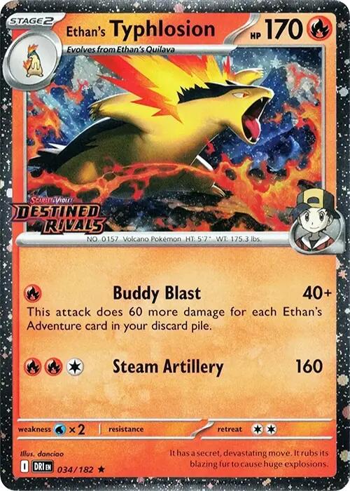Ethan's Typhlosion (034/182) (Destined Rivals Stamp) [Scarlet & Violet: Destined Rivals] | Card Merchant Takapuna