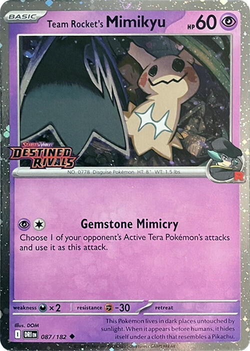Team Rocket's Mimikyu (087/182) (Destined Rivals Stamp) [Scarlet & Violet: Destined Rivals] | Card Merchant Takapuna