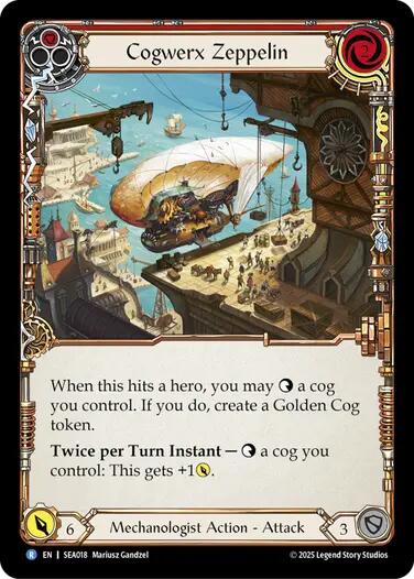 Cogwerx Zeppelin (Red) [SEA018] (High Seas)  Rainbow Foil | Card Merchant Takapuna