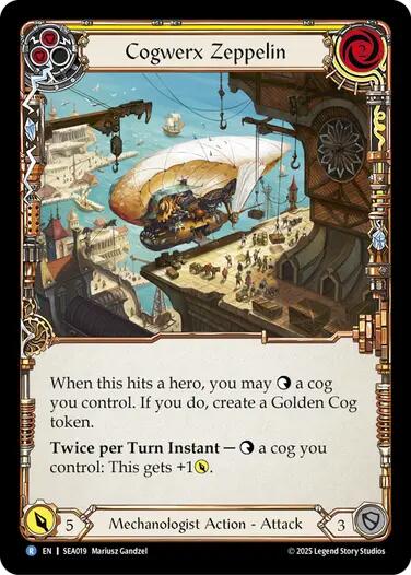 Cogwerx Zeppelin (Yellow) [SEA019] (High Seas)  Rainbow Foil | Card Merchant Takapuna