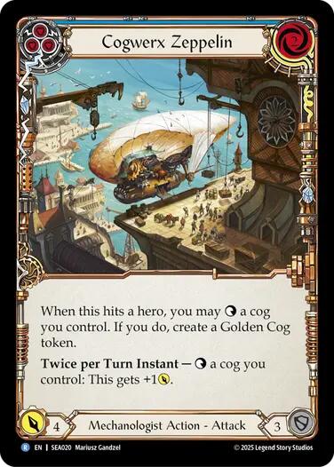 Cogwerx Zeppelin (Blue) [SEA020] (High Seas)  Rainbow Foil | Card Merchant Takapuna