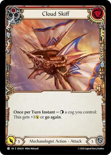 Cloud Skiff (Red) [SEA024] (High Seas)  Rainbow Foil | Card Merchant Takapuna