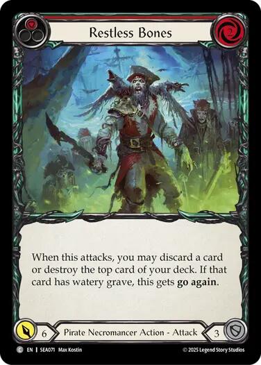 Restless Bones (Red) [SEA071] (High Seas)  Rainbow Foil | Card Merchant Takapuna