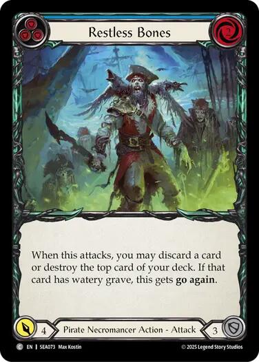 Restless Bones (Blue) [SEA073] (High Seas)  Rainbow Foil | Card Merchant Takapuna
