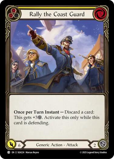 Rally the Coast Guard (Yellow) [SEA224] (High Seas)  Rainbow Foil | Card Merchant Takapuna