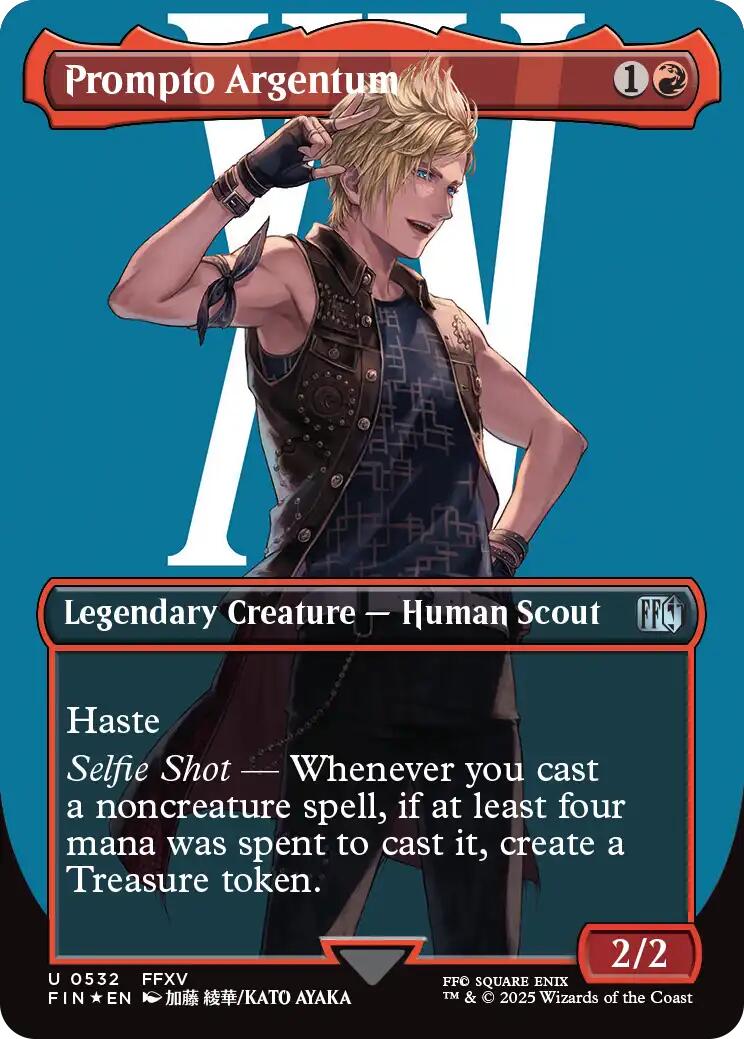 Prompto Argentum (Borderless) (Surge Foil) [FINAL FANTASY] | Card Merchant Takapuna