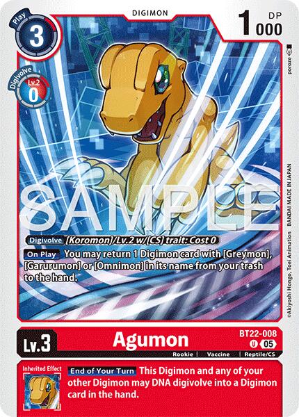 Agumon [BT22-008] [Cyber Eden] | Card Merchant Takapuna