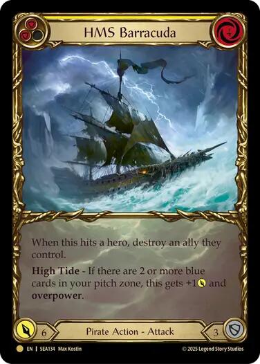 HMS Barracuda (Treasure) [SEA134] (High Seas)  Cold Foil | Card Merchant Takapuna