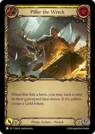 Pilfer the Wreck (Yellow) (Treasure) [SEA139] (High Seas)  Cold Foil | Card Merchant Takapuna