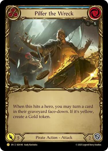 Pilfer the Wreck (Blue) (Treasure) [SEA140] (High Seas)  Cold Foil | Card Merchant Takapuna