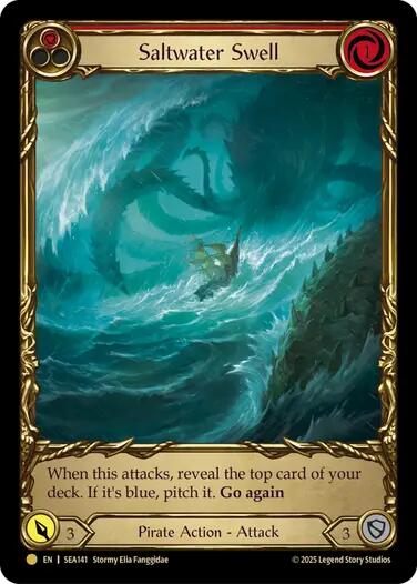 Saltwater Swell (Red) (Treasure) [SEA141] (High Seas)  Cold Foil | Card Merchant Takapuna