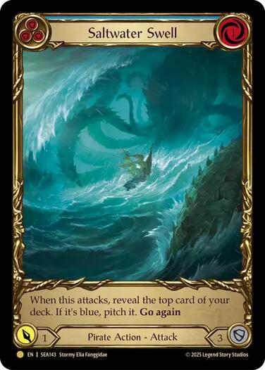 Saltwater Swell (Blue) (Treasure) [SEA143] (High Seas)  Cold Foil | Card Merchant Takapuna