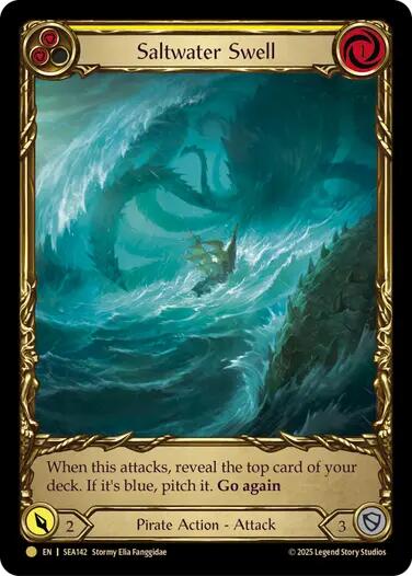 Saltwater Swell (Yellow) (Treasure) [SEA142] (High Seas)  Cold Foil | Card Merchant Takapuna