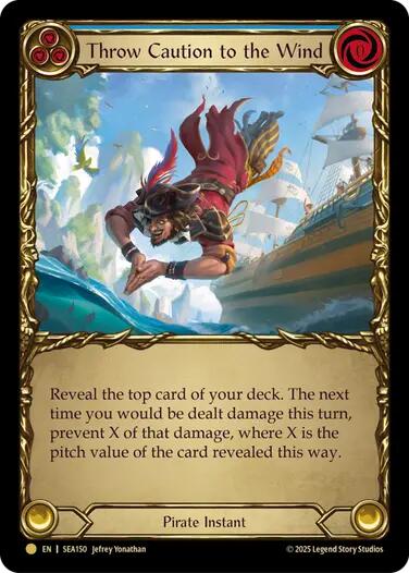 Throw Caution to the Wind (Treasure) [SEA150] (High Seas)  Cold Foil | Card Merchant Takapuna