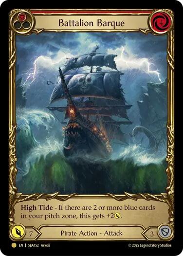 Battalion Barque (Red) (Treasure) [SEA152] (High Seas)  Cold Foil | Card Merchant Takapuna