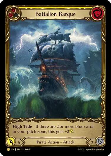 Battalion Barque (Yellow) (Treasure) [SEA153] (High Seas)  Cold Foil | Card Merchant Takapuna