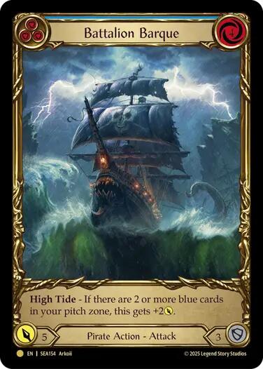 Battalion Barque (Blue) (Treasure) [SEA154] (High Seas)  Cold Foil | Card Merchant Takapuna