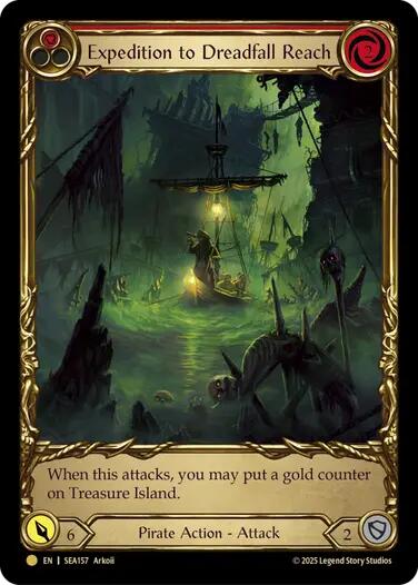 Expedition to Dreadfall Reach (Treasure) [SEA157] (High Seas)  Cold Foil | Card Merchant Takapuna