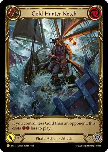 Gold Hunter Ketch (Treasure) [SEA165] (High Seas)  Cold Foil | Card Merchant Takapuna
