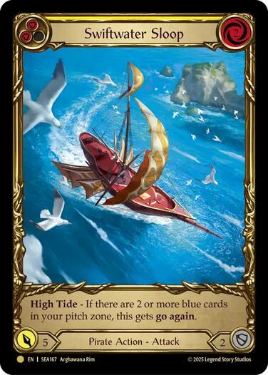 Swiftwater Sloop (Yellow) (Treasure) [SEA167] (High Seas)  Cold Foil | Card Merchant Takapuna