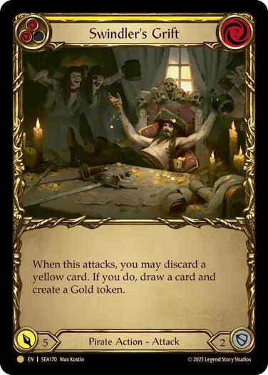 Swindler's Grift (Yellow) (Treasure) [SEA170] (High Seas)  Cold Foil | Card Merchant Takapuna
